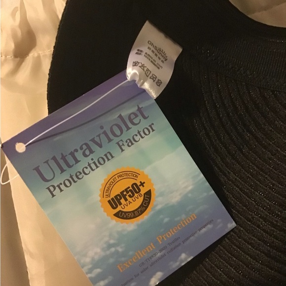 Oh Sunny black foldable visor hat with carry on bag NWT - Picture 4 of 7